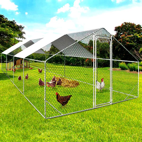 Recinto XXL para Gallinas – Parque de 24 m² en Acero Galvanizado con Estructura Reforzada
