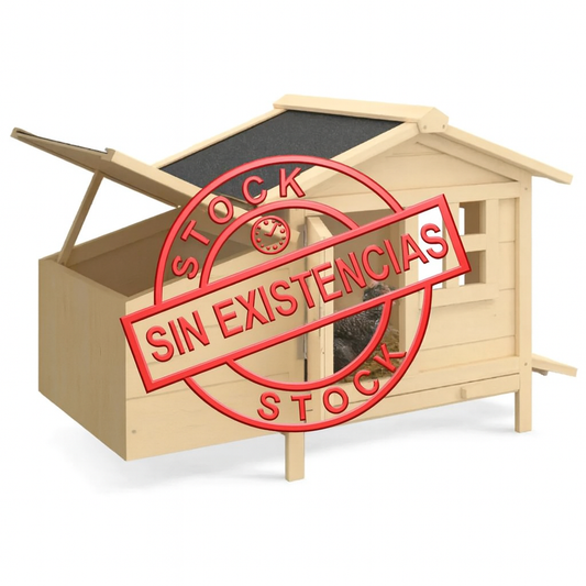 Gallinero elevado con nidal de madera