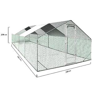 Recinto XXL para Gallinas – Parque de 24 m² en Acero Galvanizado con Estructura Reforzada